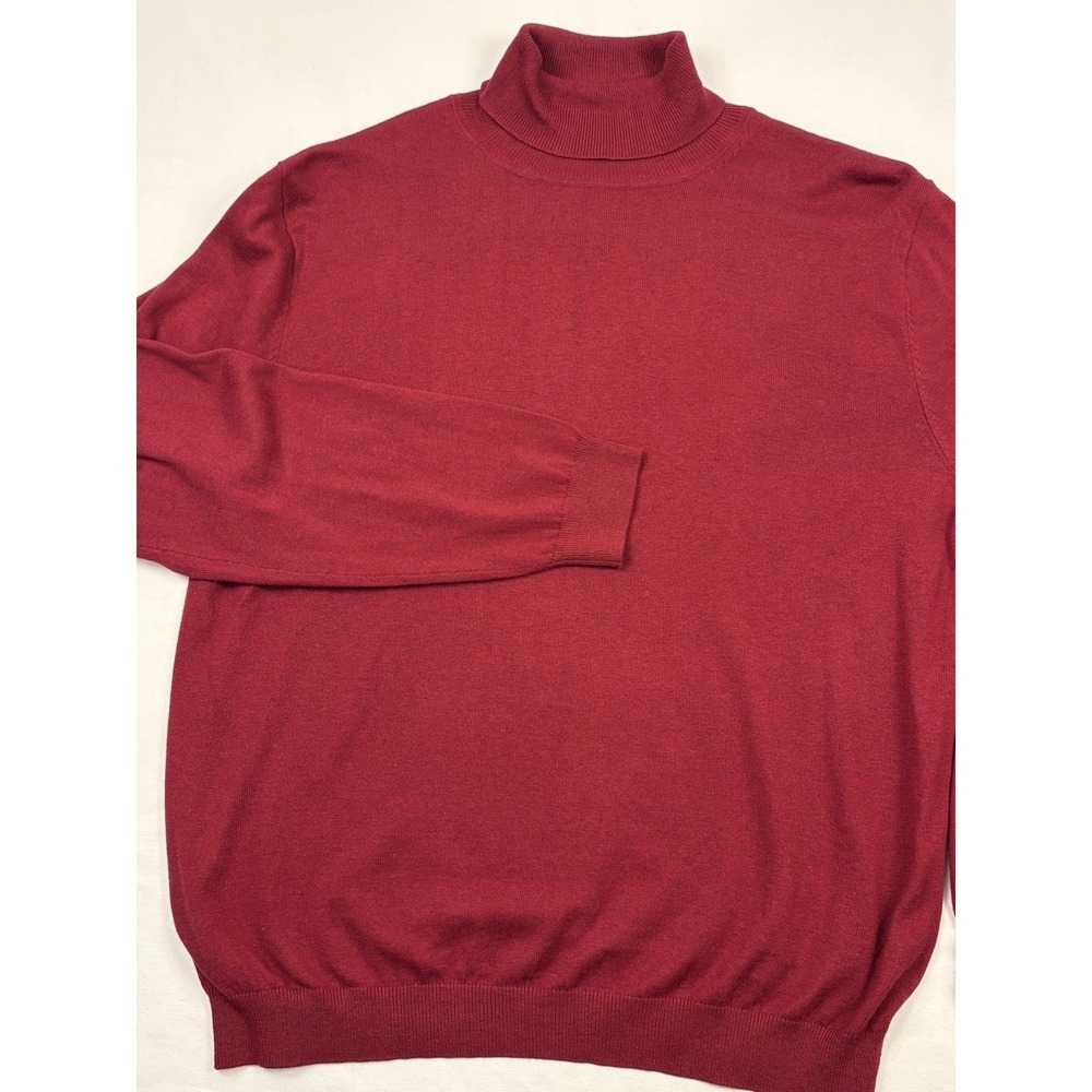 VTG Paul Frederick Turtlenecks XXL Burgundy/Brown Silk/Cashmere Cotton & Cotton